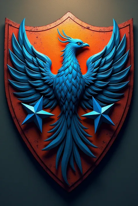 Football team shield with three blue stars with Phoenix bird background the name of the C team. ZENITH 