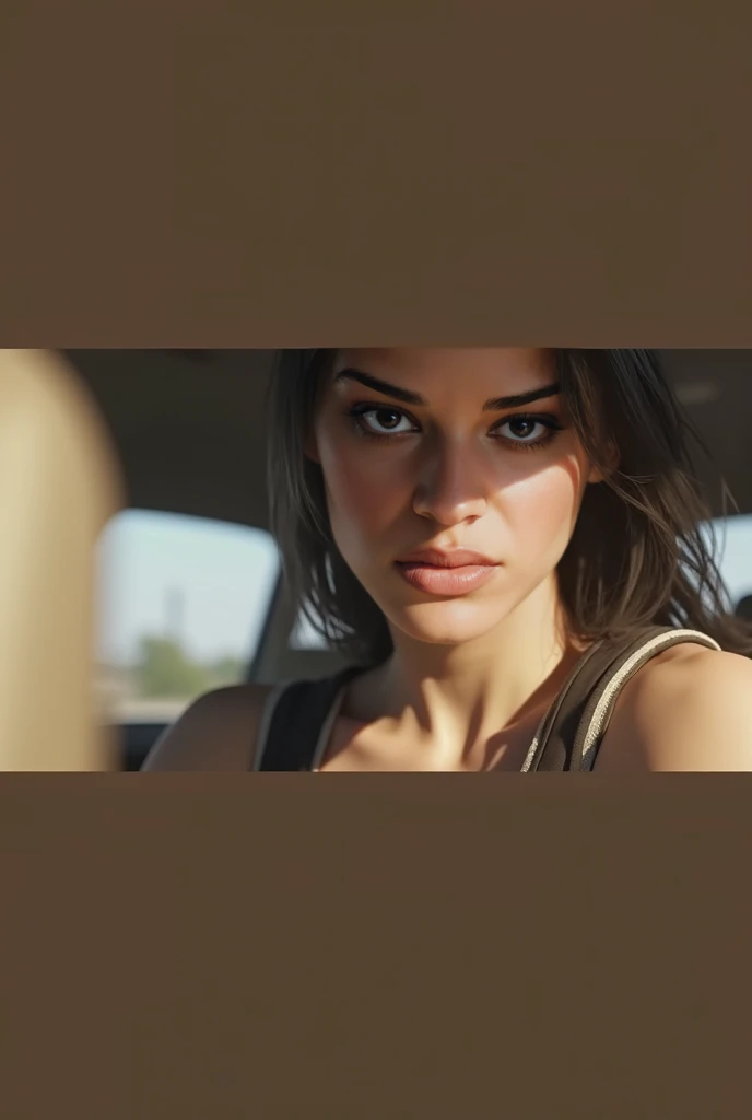  Create a female character ,  Lucia from GTA 6 ,  Get closer with the camera to show all the details,  Show only her face ,  An elegant and very realistic image , Cinemact , 8k