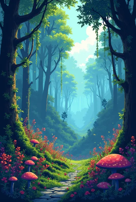 pixel forest background