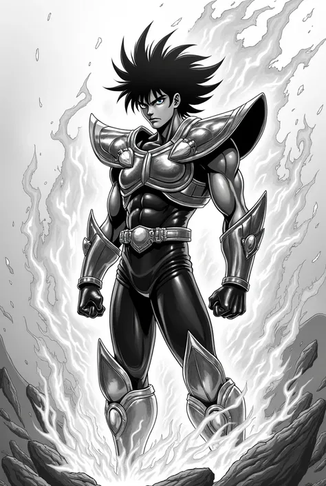  a black and white drawing of a man surrounded by fire, a manga drawing inspired by Urakusai Nagahide , tumblr,  Self-destructive art , platinum star, kentaro miura manga art style, Kentaro Miura manga style,  Impressive manga , Saint Seiya,  covered with ...