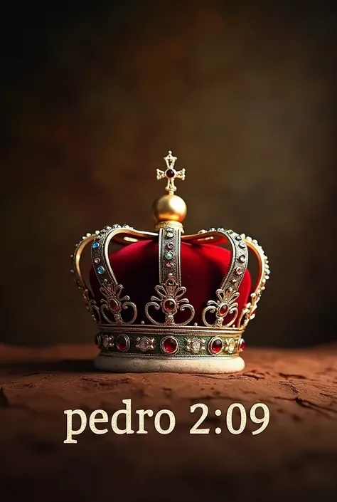 Generate an image with a crown written before Pedro 2 :09 ,  and that this image is in Facebook cover format 