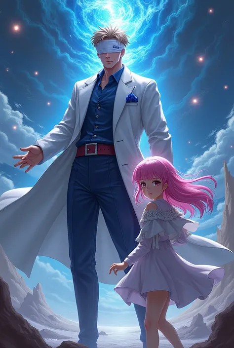 Satoru Gojo and a pink haired girl