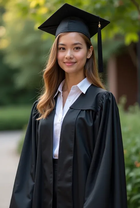 Graduation pics with a moderate gown