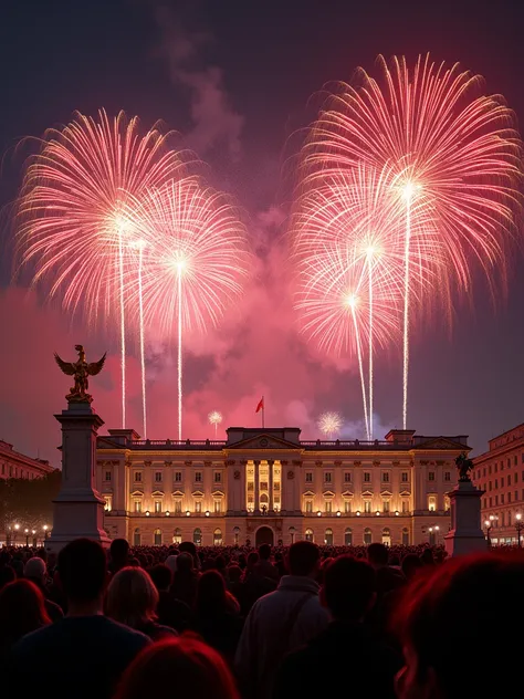 Fuochi dartificio per salutare il 2025 davanti Buckingham palace