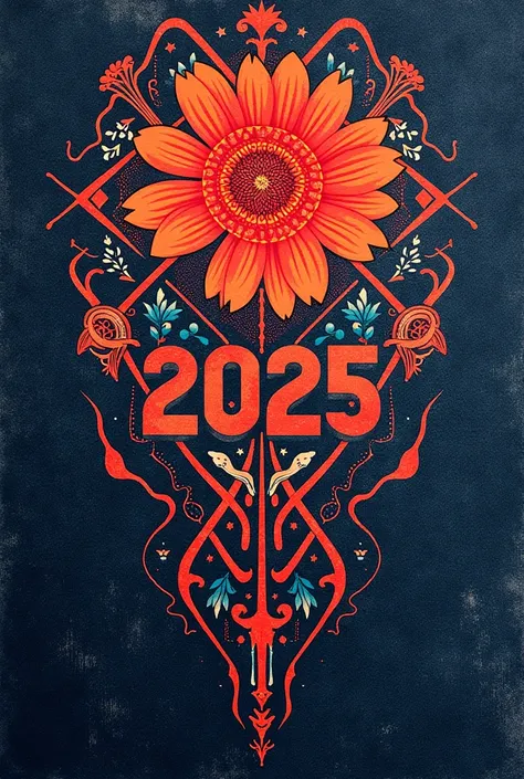 happy new year 2025 destroy design on a denim fabric but no flower in design