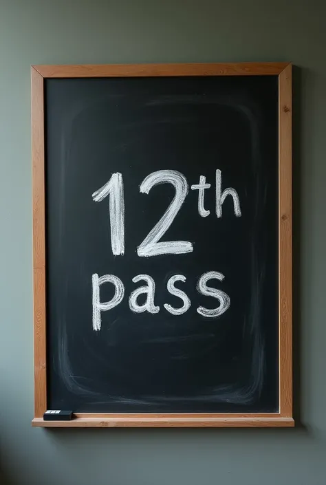 high quality, 8K Ultra HD, A BLACK BOARD IN WHICH 12th Pass i swritten in chalk