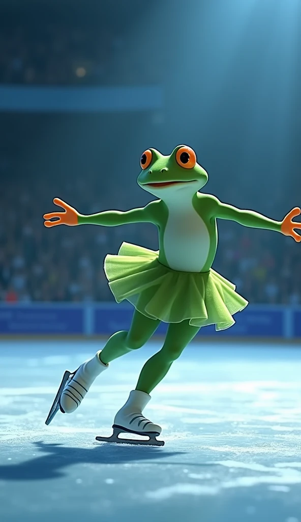  animation, the frog gracefully skates like a real figure skater, make an IMAX 