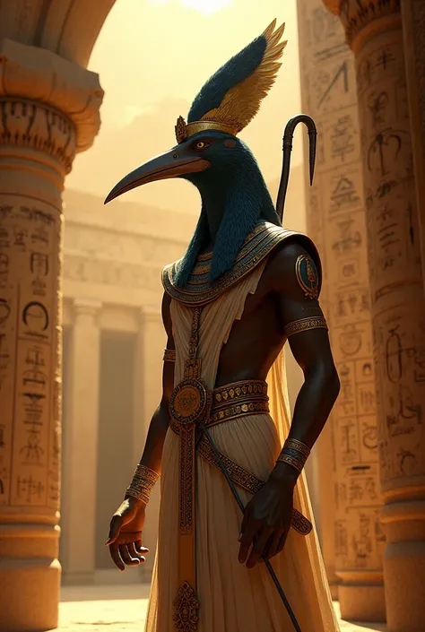 Do the God Thoth ,  who has half the body of a man and the other half an ibis 