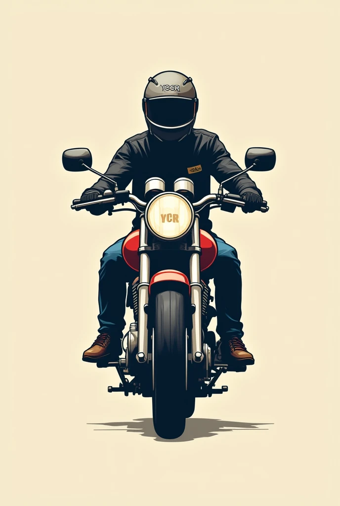 Create logo “rider with Honda CG125 classic” written “YCR”