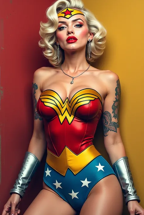 MARYLIN MONROE TATTOED - WONDERWOMAN UNIFORM SEXY