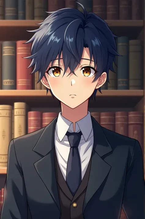 Can you make this guy? Kairen stands at 184 cm, his tall and lean frame often making him appear slightly aloof. His dark blue hair is a striking contrast to his warm brown eyes, giving him an aura of quiet intensity. He keeps his hair slightly tousled, nev...