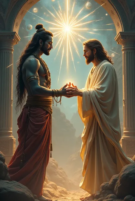 Shiva being blessed by Jesus