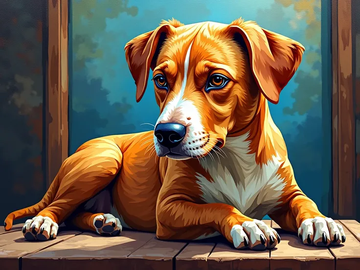 
a close up of a painting of a dog on a table, stained glass art, stained glass style, painting of cute dog, detailed digital artwork, detailed art in color, stunning art style, extremely high quality artwork, paint-on-glass painting, polygonal art, detail...