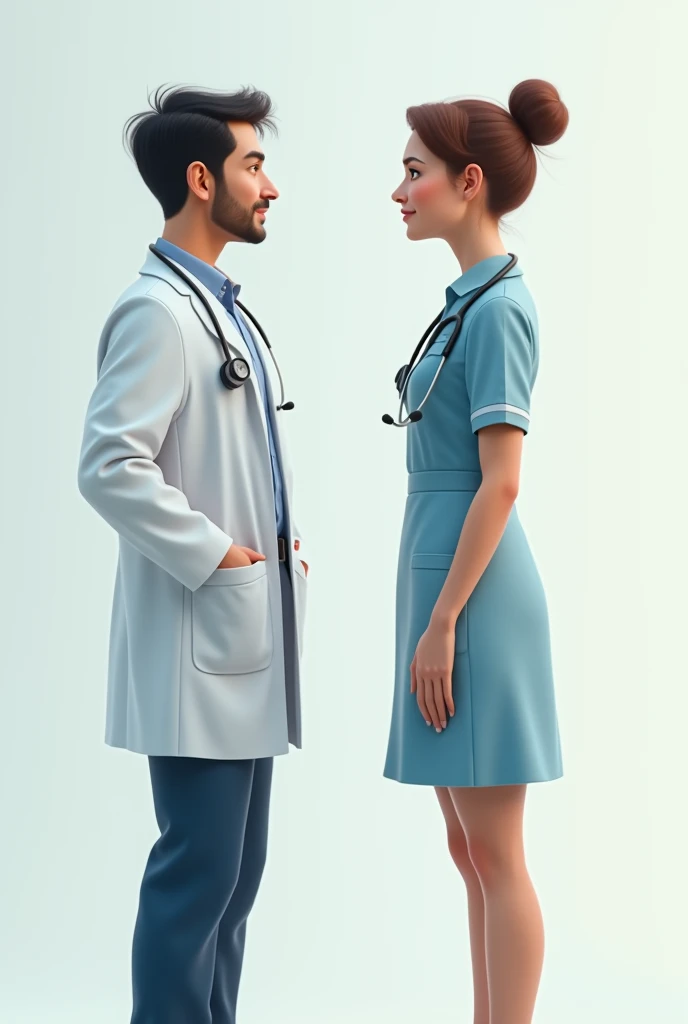 doctor and nurse without stethoscope from front view