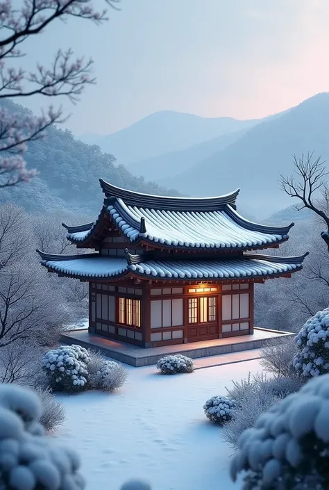 Snowy hanok scenery