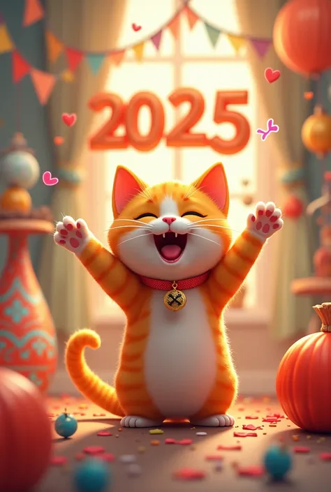 Happy New year 2025 cat