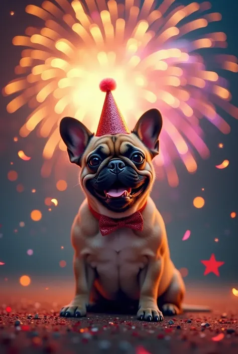 French Bulldog New Year pictures