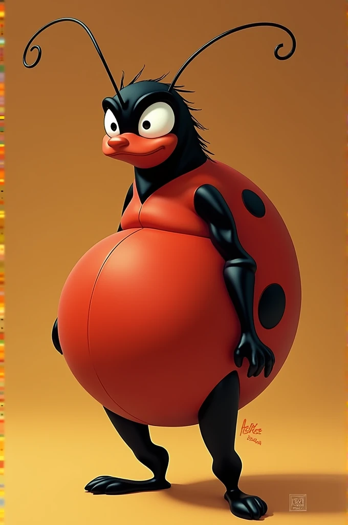 Felix character from the cartoon lady bug,naked, with a big dick, pumped .
