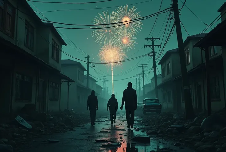 I want a horror picture where people are out of power and theres fireworks.