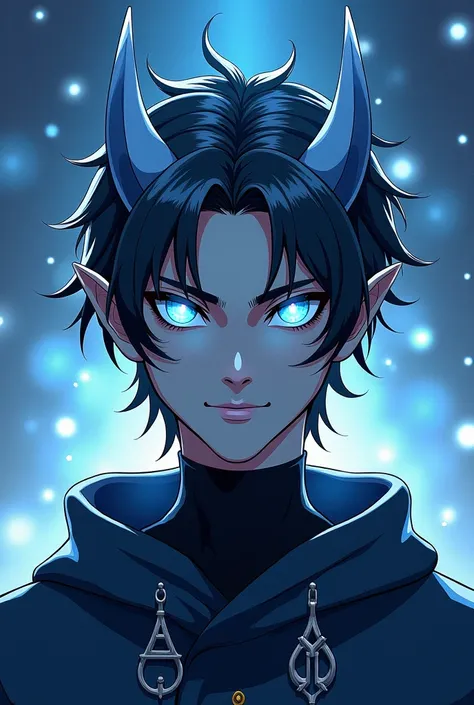 The model is a dark skinned sexy manhwa man, front facing, and is an icy alien prince with pointed ears and glowing eyes in a manhwa style and clothing is dressed in elf clothes. {{{best quality}}}, {1man}, depth of field, {game cg},angular face, adult, wa...