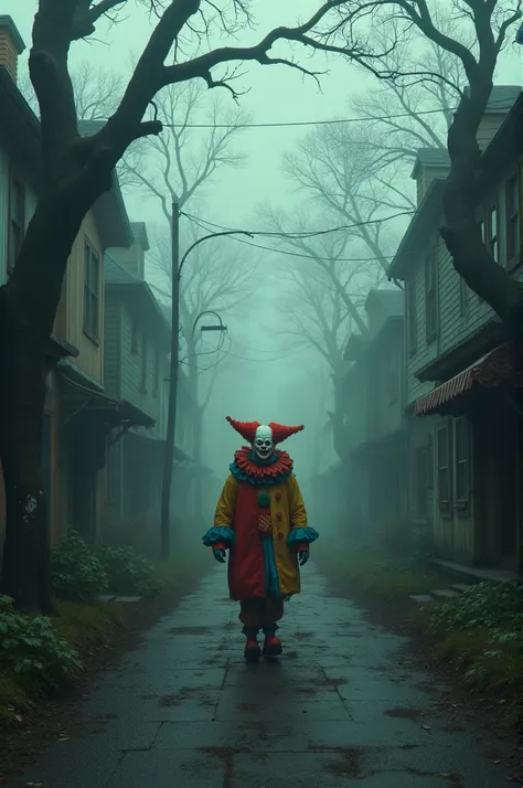 Clown in town in the woods 