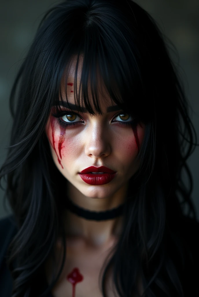 Bitch portrait .  Dark-haired with heavy makeup. ii
