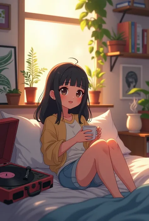 Lofi Girl cartoon anime-style image for video on YouTube to hold viwers