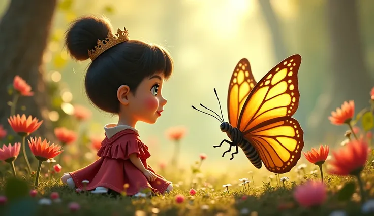 The Queen introduced them to a tiny butterfly named Twinkle, who would be their guide. "Follow me," Twinkle said, her voice cheerful and bright.