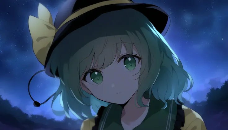 Koishi Komeiji staring at the sky, Night Sky, 