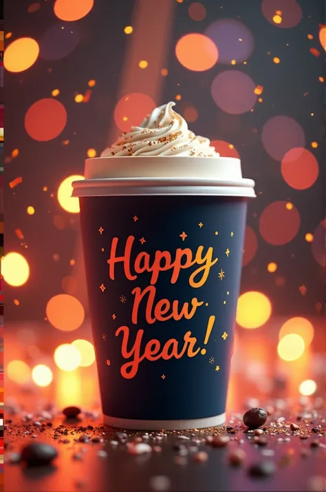 Takeaway coffee cup cheers new year