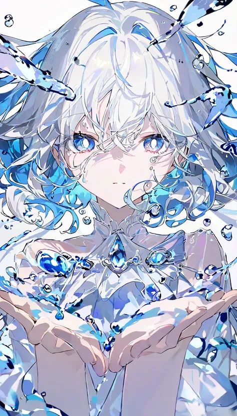  very detailed,(Highest quality),((masterpiece)),( high res), original , very detailed8K壁紙,( very delicate and beautiful ),Highest_hand,Anime, (), Droplets of Pupils,  White Background 