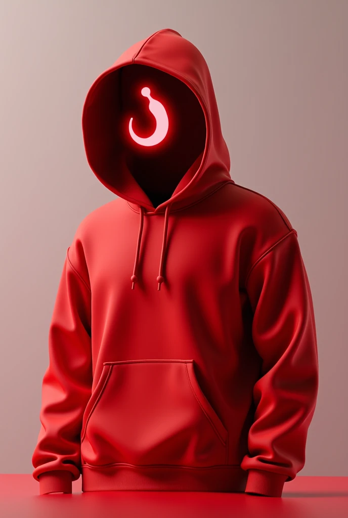 A red hoodie as if it were being worn, but empty with the Chiliz crypto project symbol in the middle of the face part