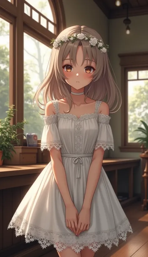 anime girl in a white dress, loli in dress, cute anime waifu in a nice dress, guweiz, artwork in the style of guweiz, anime visual of a cute girl, girls frontline style, from girls frontline, cute anime girl, fine details. girls frontline, young anime girl...