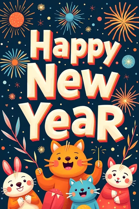 HAPPY NEW YEAR poster BZZIRE SHOP