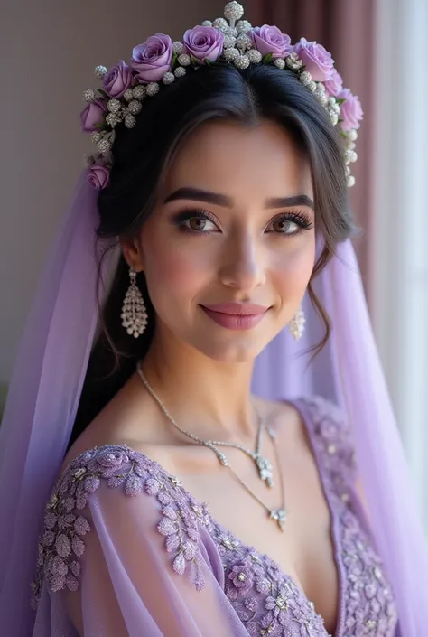 Pak bridal in lilac dress. A real bride image 