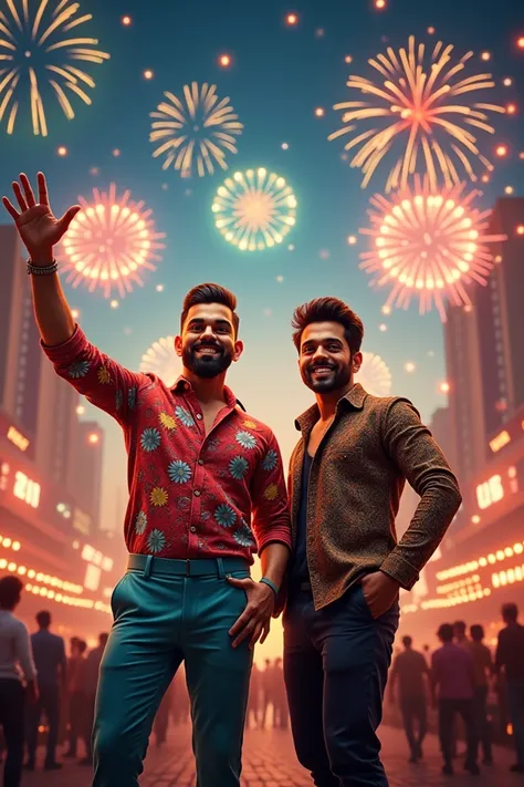 Virat kohli and allu arjun saying happy New year 