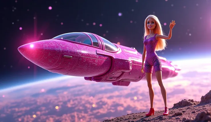 As a reward, Queen Zara gives Barbie a special, glowing spaceship upgrade. Barbie returns to her home planet, hailed as a hero and ready for her next intergalactic adventure