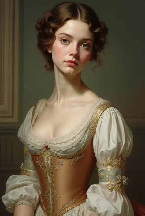 Young lady dressed in Napoleon clothes