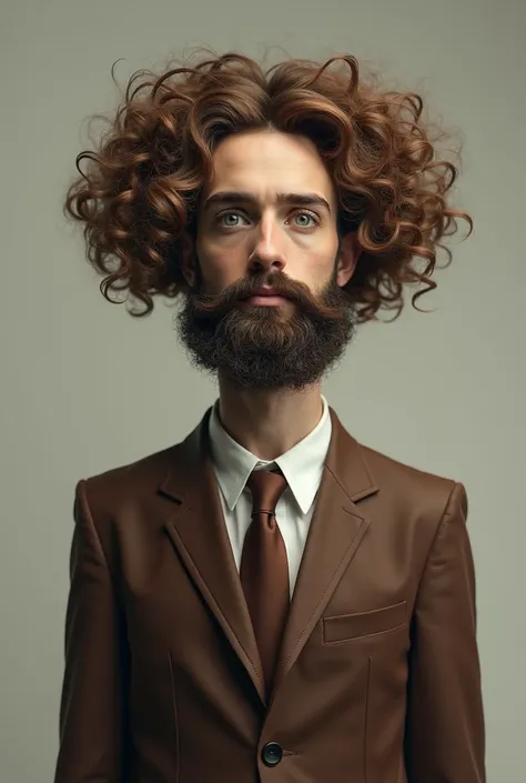  A man,Made of goatee , in a brown dress hair suit