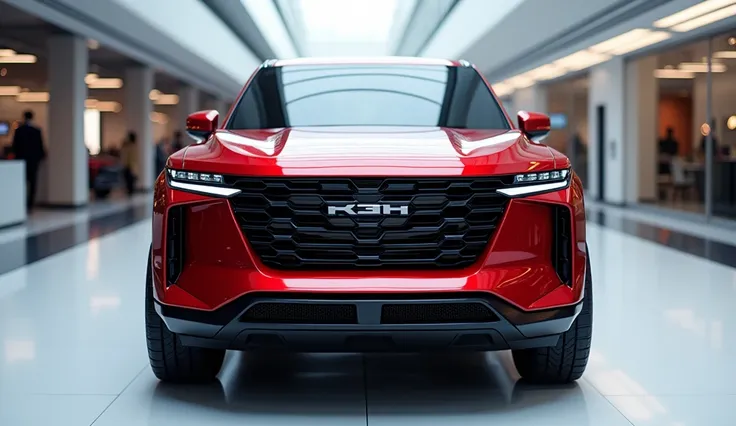 2025 caterpillar pickup red shiny front view in showroom