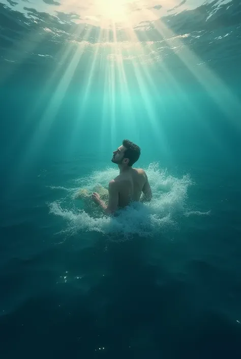 A man in the ocean