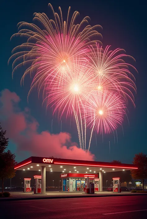 Fireworks above OMV gastation