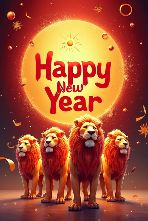 create ha banner four lion ke upar likho happy new year vivek.ankit.vikas.yogendr