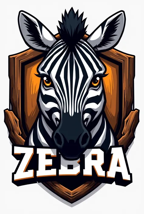  Create a logo of a soccer team emblem , Where is there a zebra with big, wide-set eyes ,  and wood around 

The name of the team is  " Stick in the zebra  "