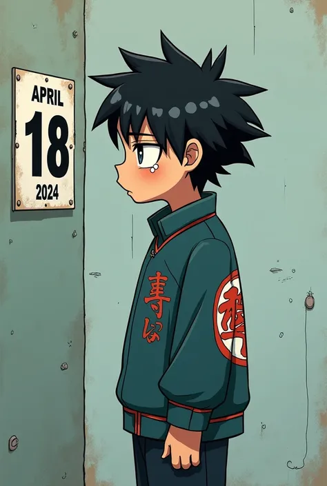 Diego Madonado Wearing clothes with writing on them 剣  Looking at April 18, 2024 while crying  Real cartoon