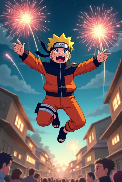 Happy new year naruto celebrate text include 