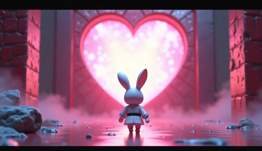 (15) High-quality 5-second video, 3D Pixar style, with vibrant colors and high contrast

Setting:  in a shining jewel room ，, the atmosphere is mysterious and tense 。

Character Movement: [ from a moving camera ， showing Rabbit reaching a large space ]。The...