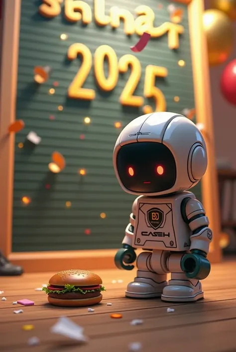 happy new year 2025 build board with caseoh that is looking at a burger at the floor that someone dropped and caseoh looking sad while someone is fighting at the background while a fat guy is on the floor begging for food