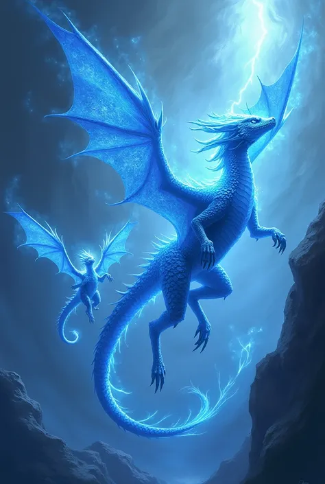 My father will combine dragons with light and their colors will be blue