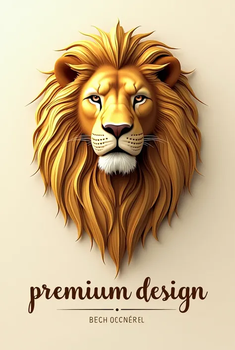  I want a small lion logo, in a golden color. My hands feel luxurious. Under the lion it will be written  "Premium Design" With a clear and attractive script .
